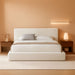 Cloud Upholstered King Bed Frame with Headboard, 5 Inch Foam Padded Platform, No Box Spring, Easy Assembly (Snow White)