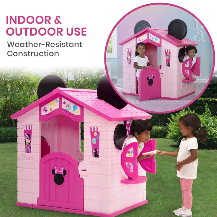 Disney Minnie Mouse Plastic Indoor,Outdoor Playhouse with Easy Assembly