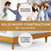 Queen Size Solid Wood Bed Frame with Wingback Headboard, Walnut Brown Finish, Platform Bed Frame, No Box Spring Required