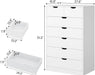 Tall 7 Drawer Dresser, White Modern Chest of Drawers for Bedroom,Closet Dressers with Drawers for Living Room, Entryway, Hallway