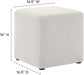 Callum 17 Inch Square Ottoman in Ivory Fabric - Woven Heathered Fabric - Upholstered Ottoman for Living Room, Ottoman Side Table, Vanity Seat - Accent Table or Footrest Ottoman