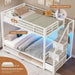 White Twin Over Twin Metal Bunk Bed Frame Trundle