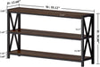 Console Table for Entryway, Modern Entry Table with 3 Tier Shelves, Couch Tables behind Sofa for Living Room (55 Inch, Dark Walnut)