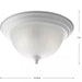 2-Light White Flush Mount with Etched Ribbed Glass