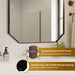 Bronze Octagon Bathroom Mirror, 24X36 Inch Stainless Steel Metal Frame, Anti-Rust, Shatterproof HD Glass, Wall Mounted for Bathroom, Bedroom, Living Room
