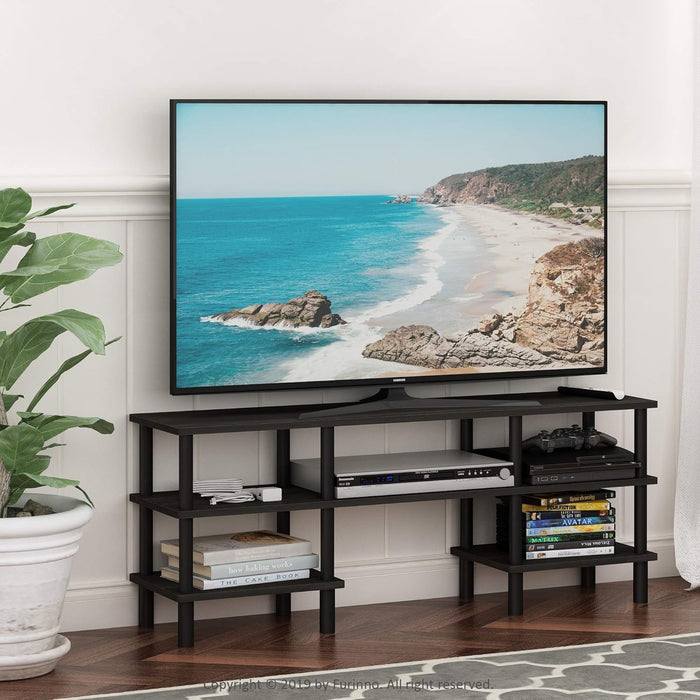 Turn-N-Tube 3-Tier Multipurpose Wide Shelf TV Stand, Espresso/Black
