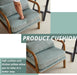 Teal Corduroy Mid Century Modern Upholstered Armchair