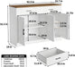 42.5" Farmhouse Sideboard Buffet Cabinet with Barn Doors, White