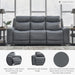 Signature Design by Ashley Mindanao Contemporary Leather Match Upholstered Power Reclining Sofa with Adjustable Headrest and USB Ports, Gray