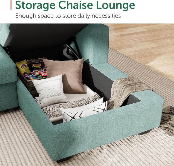 Sectional Sleeper Sofa Bed With Integrated Storage