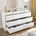 White 6 Drawer Dresser for Bedroom,48'' Modern Dresser with Deep Drawer,Wide Storage Chest of Drawers,Bedroom Storage Organizer Furniture,Tv Stand for Living Room