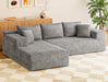 108 Inch Grey Chenille Cloud Sectional Sofa With Deep Seat