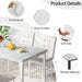 Snow White MarblePatterned Dining Table Set FivePiece
