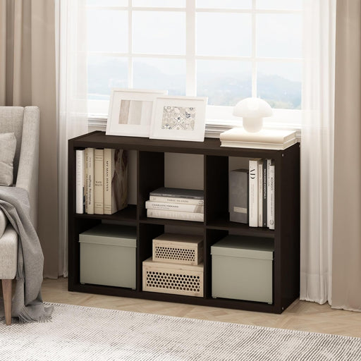 SixCube Reversible Bookcase With Black Oak Finishes