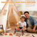 Teepee Tent for Kids with BBQ Pretend Play Toys, Spacious 60” Kids Play Tent Indoor & Outdoor, Foldable Playhouse with Mat & Star Lights, Washable Camping Toys Gift for Boys & Girls Ages 3–8