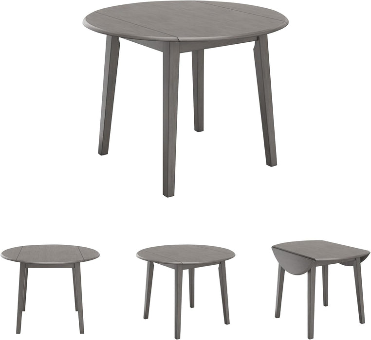 Shullden Casual round Dining Small Drop Leaf Table, Seats up to 4, Gray