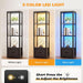 Display Shelf with 3 Color Light, Bookshelf with Drawer, Dimmable Display Cabinet for Collectibles, Bookcase, Display Case for Books, Trophies, Toys, Black
