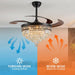 48" Crystal Retractable Ceiling Fan with Light - (Glam, Black)