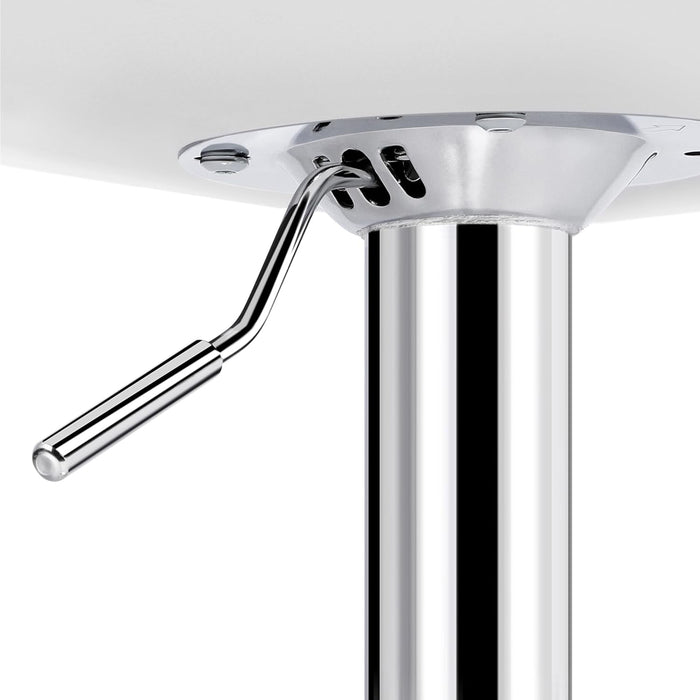 Bar Stools Set of 2, Island Chairs Shell Back, PU Leather Adjustable Barstools, Swivel Bar Chairs with Footrest for Home Kitchen, White