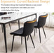 Leather Dining Chairs Set of 4, Upholstered Dining Room Chairs with Metal Legs, Modern Dining Chair for Dining Room, Kitchen (Black)