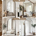 Oversized Full Length Mirror with Stand, 83"X44" Arched Floor Mirror, Aluminum Frame, Wall Mounted/Leaning/Free Standing, Large Body Mirror for Bedroom Living Room Entryway Dressing Room,Black