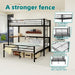 Black LShaped TwinOverFull BunkBedDesk HeavyDuty Metal