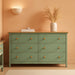 Shea 6-Drawer Dresser in Light Sage and Honey, GREENGUARD Gold Certified