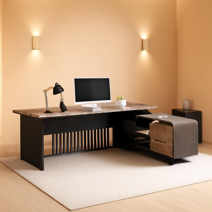 Spacious Executive Desk With Ample Storage Drawers