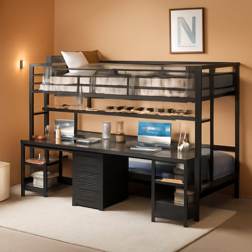Black Twin Over Twin Bunk Bed DeskStorageSolutions