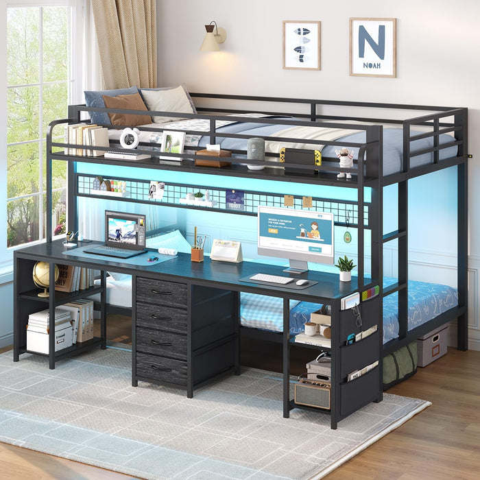 Black Twin Over Twin Bunk Bed DeskStorageSolutions
