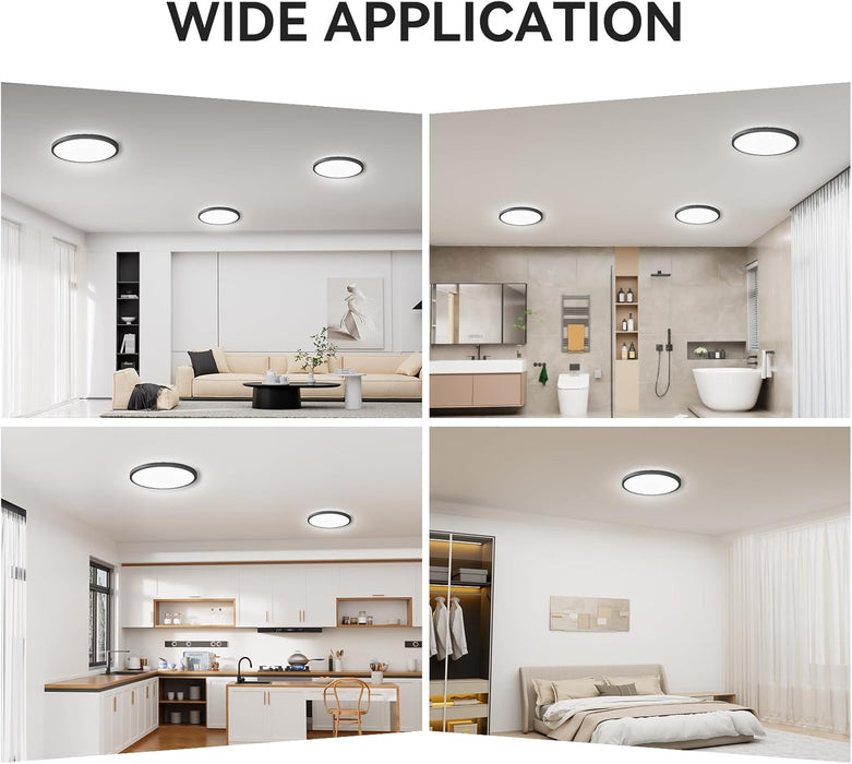 12Pack 3200Lm LED Flush Mount Ceiling Light, Super Slim 12 Inch LED Ceiling Light, 5000K LED Ceiling Light for Bedroom, Living Room, Dining Room …