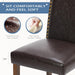 Dining Chairs Set of 2, PU Leather Kitchen Chair, Brown