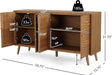 Jope Wooden Sideboard Cabinet, Large Sideboard Buffet Cabinet, Living Room Accent Storage Cabinet with Adjustable Shelves,Kitchen Cabinet Organizer for Coffee Bar,Natural Brown