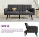 65Inch CharcoalGrey Upholstered ConvertibleSleeper Sofa