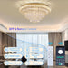 24in Crystal Chandelier Flush Mount Remote Control