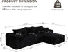 103Inch LShaped Modular Sectional Sofa EbonyVelvet