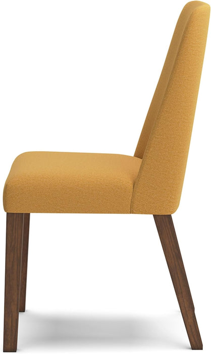 Lyncott Contemporary Dining Room Upholstered Side Chair with Foam Cushion, 2 Count, Yellow & Brown