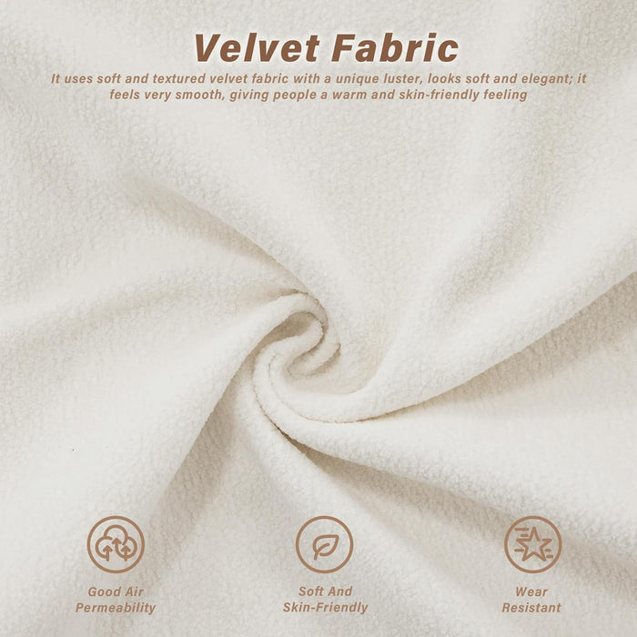 Modern Living Room Velvet Recliner Sofa, Loveseat Sofa for Apartment, Solid Wood Frame, Easy to Install (94.4 Inch,White)