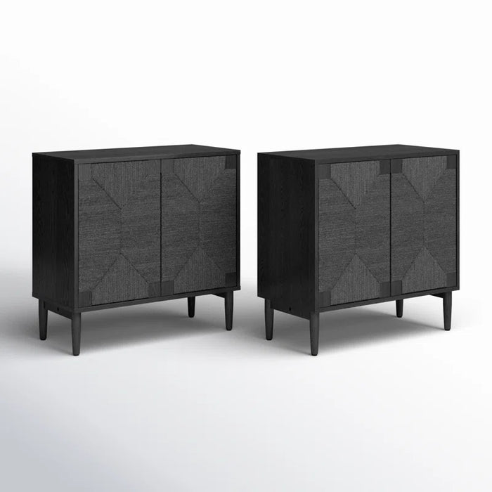 Carreiro 32"W Woven Transitional 2-Door Accent Cabinet (Set of 2)