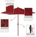 9' Rd Sunbrella Aluminum Patio Umbrella, Crank Lift, Auto Tilt, Bronze Pole, Jockey Red