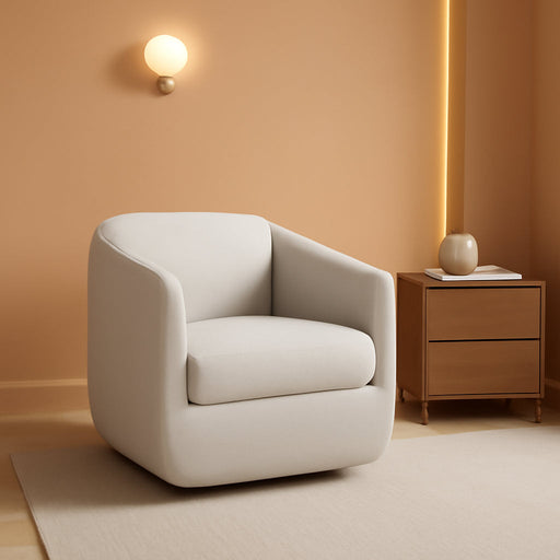 360° Swivel Accent Chair Set of 2 with Pillow, Living Room Armchair No-Sag Foam & Sturdy Metal Base, Fully Assembled Swivel Single Sofa for Bedroom Living Room, Reading Room, Beige