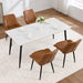Dining Chair Set of 4, Modern Dining Chairs with Thick Cushions, Faux Leather Kitchen Dining Room Chairs with Metal Adjustable Legs for Dining Living Room, Brown