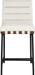813Cream-C Burke Collection Modern | Contemporary Counter Stool with Soft Cream Vegan Leather, Cream Vegan Leather Straps, Matte Black Metal Frame, 18" W X 24" D X 37.5" H, Cream
