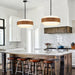 20Inch Farmhouse Chandelier Woodgrain Five Light Drum