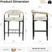 Counter Height Bar Stools Set of 2, 20.5" Extra Wide Seat Bar Chairs with Back, Upholstered Fabric Barstools for Kitchen Island Home Bar, Metal Legs, 25.5" Seat Height,Camel