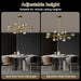 Modern Sputnik Crystal Brass Chandelier: Gold Dining Room Living Room Light