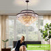 31-Inch Black Crystal Chandelier With 6-Tier Frame