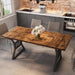 70.8 Inch Dining Table 4-6 Person, Kitchen Table with Heavy Duty Metal Legs, Farmhouse Dining Room Table for Kitchen, Living Room