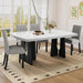 5-Piece Dining Table Set, 63" Faux Marble Table and 4 Chairs