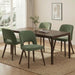 Wooden Dining Chairs Set of 4, Fabric Dining Room Chairs, Green